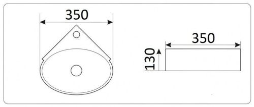 Раковина из сантехнического фаянса CeramaLux 9359 40х40 подвесная цвет белый 1 отверстие под смеситель - фото 2