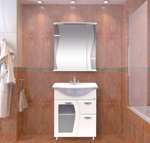 Зеркало-шкаф Misty Зеркала-шкафы Э-Лиа02065-01СвП 70х70 подвесной цвет белый - фото 4