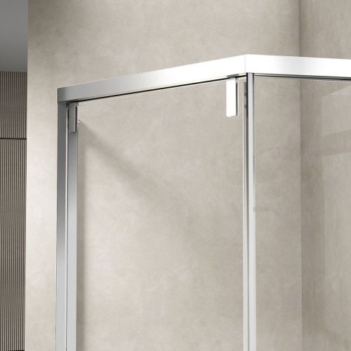 Душевой уголок Vincea Show VSP1-4SH100CL 100х100 стекло прозрачное профиль хром без поддона - фото 3