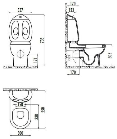 Бачок для унитаза Creavit DUCKY DC400-00CB00E-MA00