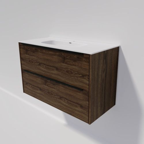 Тумба под раковину La Fenice Tesoro FNC-01-TES-DGT-100-2 100х40 подвесная цвет коричневый - фото 5