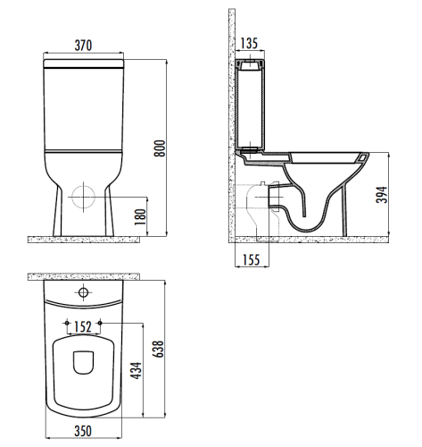 Чаша унитаза напольная Creavit Lara LR360-00CB00E-0000 цвет белый без бачка без сиденья душевой смыв - фото 2