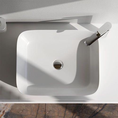 Раковина из сантехнического фарфора Am.Pm Func M8FWCC10510WG 50х40 накладная цвет белый без отверстий под смеситель - фото 4