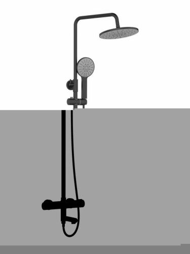 Душевая стойка Agger Thermo A2461144 настенная цвет черный с термостатом - фото 2