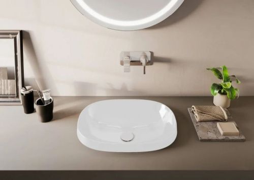 Раковина из сантехнического фарфора Vitra Frame 5652B403-0016 60х40 накладная цвет белый без отверстий под смеситель - фото 2