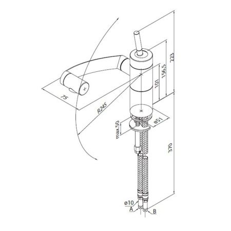 Смеситель для кухни Damixa Arc 290007364 на мойку черный