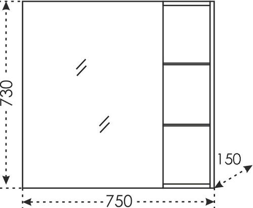 Зеркало-шкаф СанТа Дублин 123006 80х70 подвесной цвет белый - фото 3