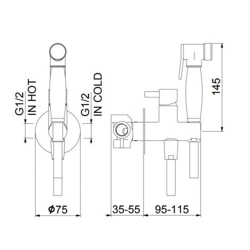 Гигиенический душ со смесителем Webert EL870301345 никель - фото 4