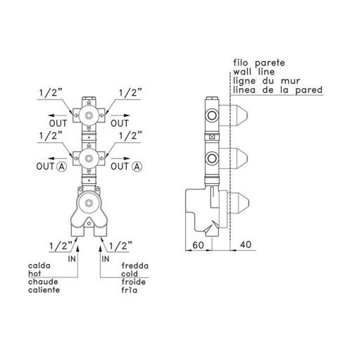 Встраиваемая часть термостатического смесителя на 2 источника Stella UN 06004 0000 - фото 2