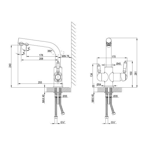 Смеситель для кухни LeMark Villa LM4861B на мойку бронза - фото 3