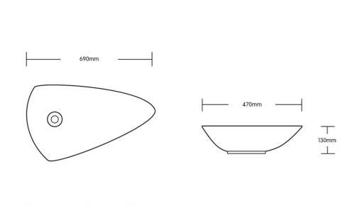 Раковина из сантехнического фарфора Cerutti SPA CR7014 70х40 накладная цвет белый без отверстий под смеситель