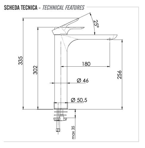 Смеситель для раковины Remer Infinity I10L на столешницу хром - фото 2