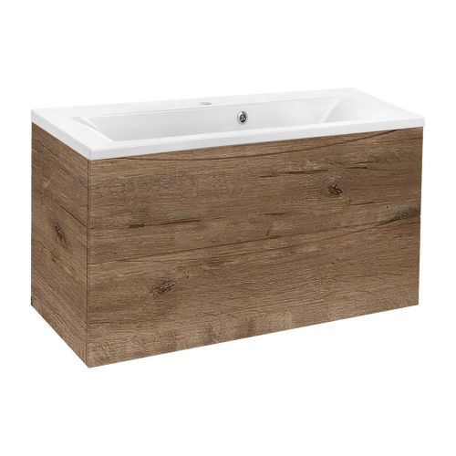 Тумба под раковину Vincea Mia VMC-2MA900VO 90х50 подвесная цвет коричневый - фото 4