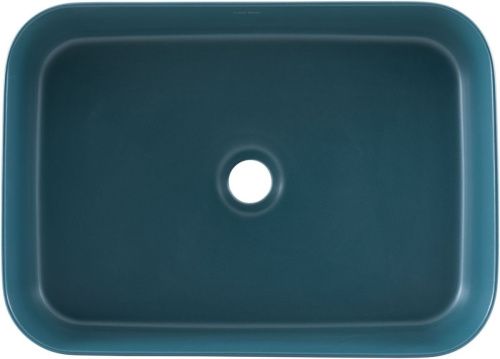 Раковина керамическая Allen Brau Fantasy 4.11021.PT 50х40 накладная цвет зеленый без отверстий под смеситель - фото 2