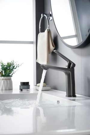 Смеситель Knotlor MUSE KN-60/GM на раковину вороненая сталь