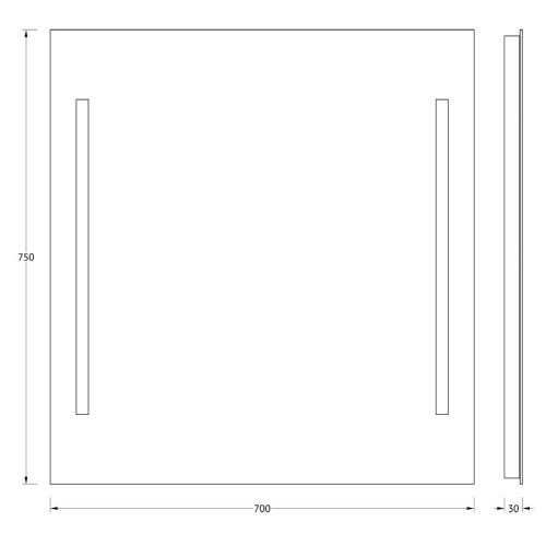 Зеркало Evoform Lumline BY 2016 70х80 подвесное - фото 2