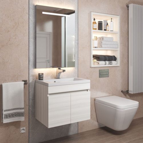 Тумба с раковиной Uperwood Eva 3930313466 50х40 цвет белый - фото 3