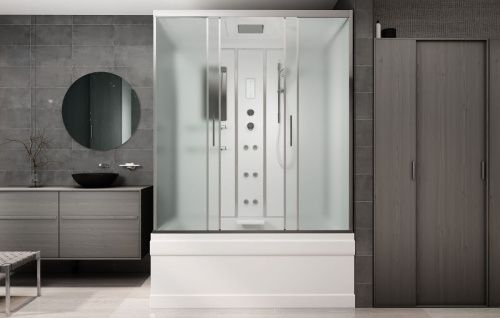 Душевой бокс AvaCan  EM4517GM+EL 170х90 стекло с рисунком профиль хром - фото 4