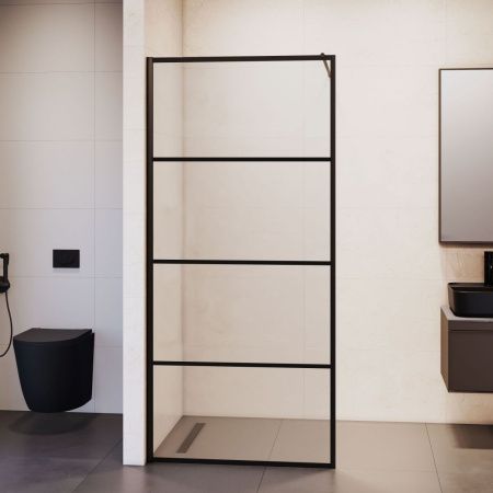 Душевая перегородка RGW Walk In 351001970-84 70х200 стекло с рисунком профиль черный