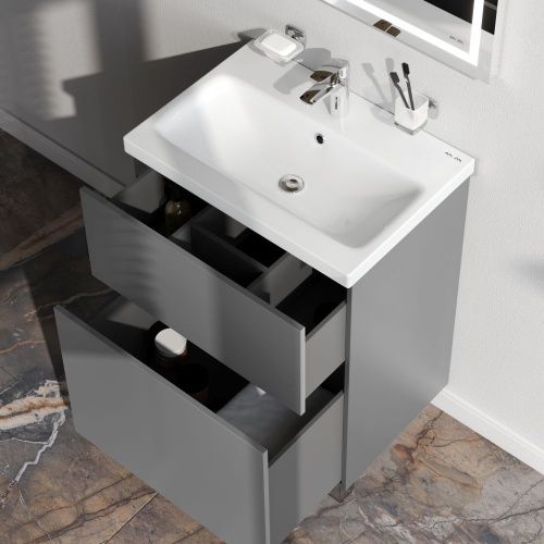 Тумба под раковину Am.Pm Gem M90FSX06022GM32 60х40 напольная цвет серый - фото 4