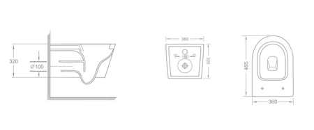 Унитаз подвесной Iberica Blanca Bilbao mini IB.BLM.234.1B1 белый с сиденьем микролифт безободковый смыв торнадо