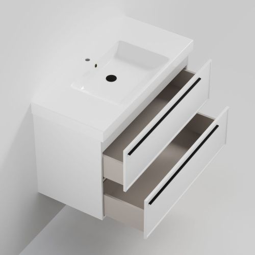 Тумба с раковиной La Fenice Elba TWIN NFNC-01-ELB-B-100-2-3-100 100х50 подвесная цвет белый - фото 2