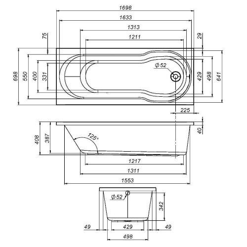 Экран для ванны Am.Pm X-Joy W88A-170-070W-P - фото 3