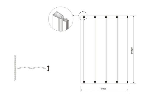 Душевая шторка на ванну Grossman GR-107 80х140 стекло прозрачное профиль хром глянцевый ориентация универсальная - фото 3