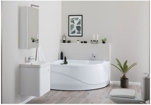 Комплект мебели: тумба с раковиной + зеркало-шкаф Aquanet София 00203648 50х50 напольный цвет белый - фото 5