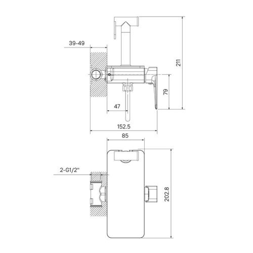 Гигиенический душ со смесителем Iddis Axes AXESBSHi08 хром - фото 4