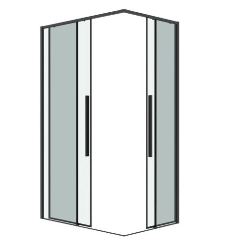 Душевой уголок Grossman Galaxy 300.K33.01.1090.42.00 100х90 стекло прозрачное профиль графит без поддона - фото 2