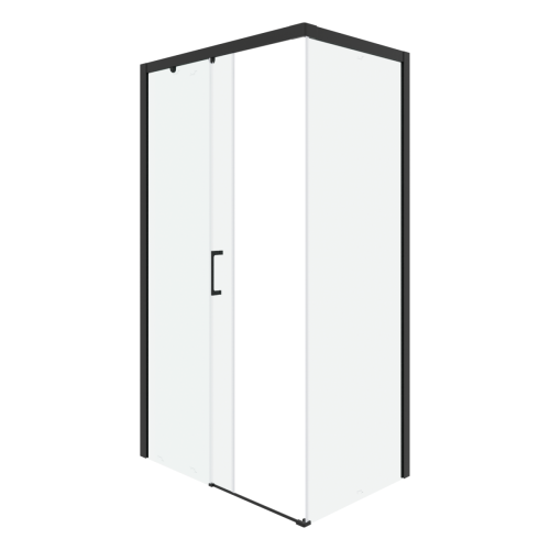 Душевой уголок Cerutti SPA VITO110B-L 110х80 стекло прозрачное профиль черный без поддона - фото 3