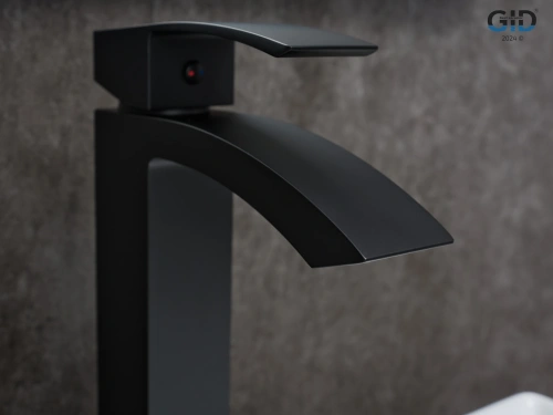 Смеситель для раковины Gid Cascada L120BMD на столешницу черный - фото 3
