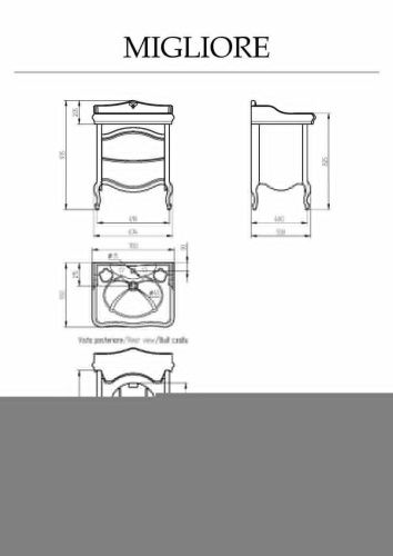 Тумба под раковину Migliore IMPERO 25980 70х50 напольная цвет зеленый - фото 2