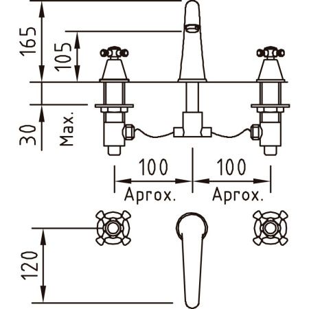 Смеситель Clever With2 Antigona 98426 на раковину хром