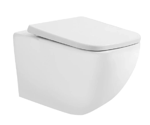 Унитаз подвесной Art&Max MAXIMA AM010CHR белый с сиденьем микролифт безободковый каскадный смыв