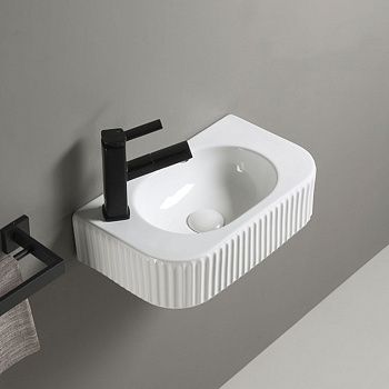 Раковина из сантехнического фарфора Vincea VBS-503 50х30 подвесная цвет белый 1 отверстие под смеситель