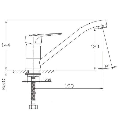 Смеситель для кухни Haiba HB37 HB4937 на мойку хром - фото 2