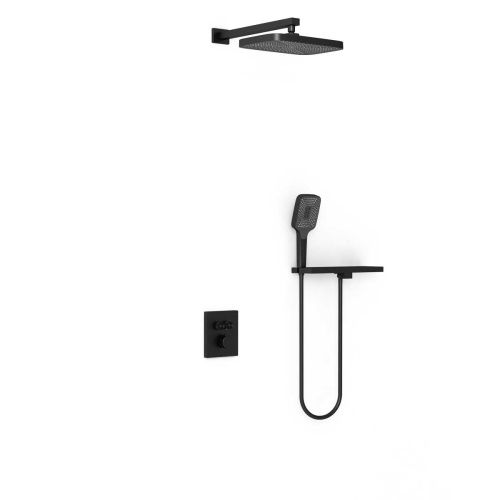 Душевая система Vincea VSFW-321MT1RMB встраиваемая в стену цвет черный с термостатом - фото 2