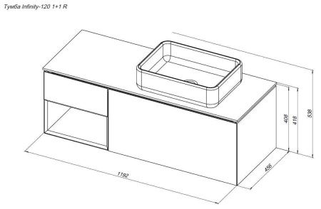 Тумба под раковину Allen Brau Infinity 1.21008.AM 120х50 подвесная цвет черный