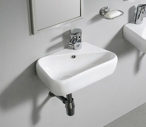 Раковина из сантехнического фаянса CeramaLux 9275L 50х30 подвесная цвет белый 1 отверстие под смеситель - фото 4