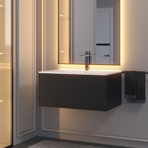 Тумба с раковиной Uperwood Parma Premium 39330205464 80х50 цвет черный - фото 4