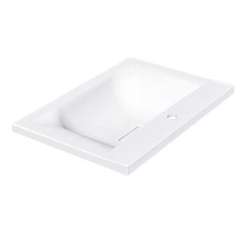 Раковина из искусственного камня Vincea VCB-3M650W 70х50 встраиваемая цвет белый 1 отверстие под смеситель - фото 4