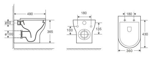 Унитаз подвесной WeltWasser 10000003807 белый с сиденьем микролифт безободковый душевой смыв - фото 3