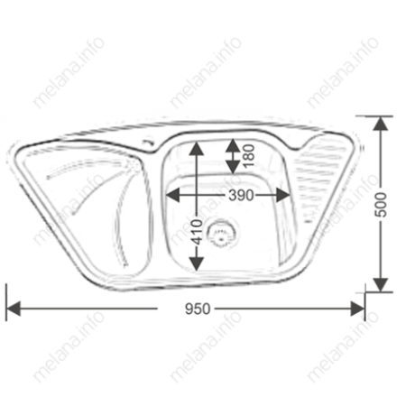 Кухонная мойка Melana 222 A t (*7) 95х50 цвет хром поверхность полированная
