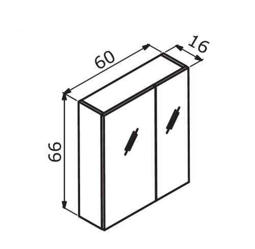 Зеркало-шкаф Orka Likya 3006917 60х70 подвесной цвет серый - фото 2