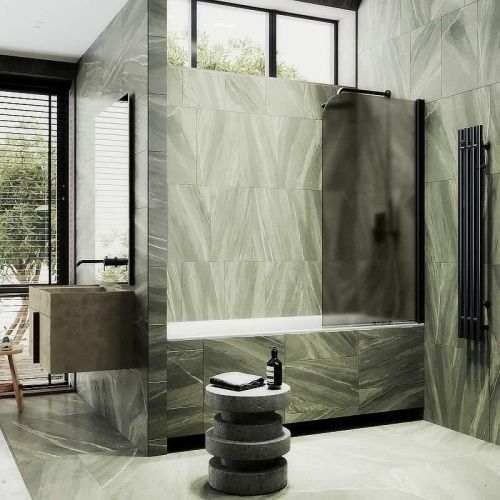 Душевая шторка на ванну Maybah Glass MGV-625-6 80х140 стекло тонированное профиль черный ориентация универсальная - фото 3