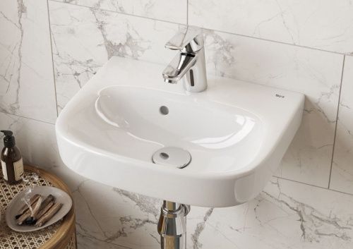 Раковина из сантехнического фарфора Roca Debba 7327998000 40х30 подвесная цвет белый - фото 5