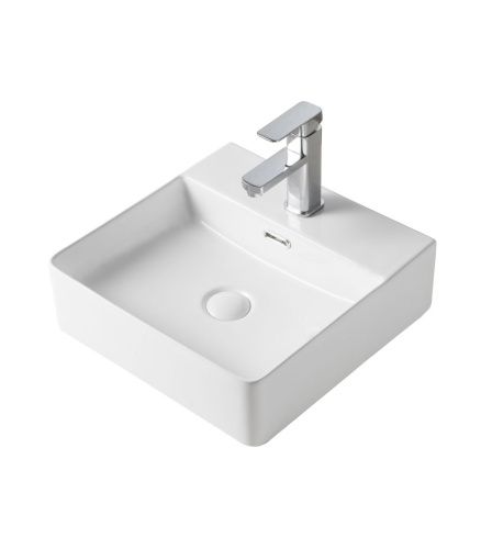 Раковина из сантехнического фарфора Orange B04-405w 40х40 накладная цвет белый - фото 2