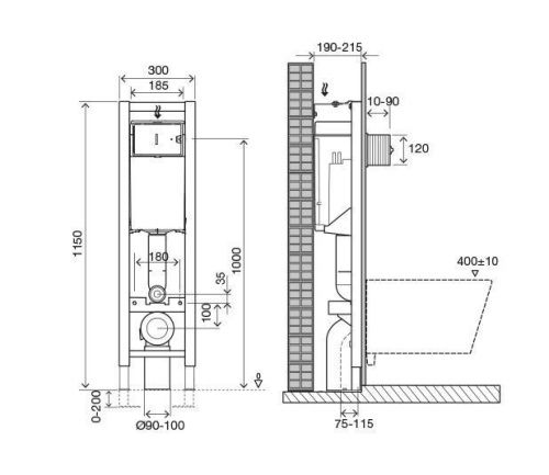 Инсталляция для подвесного унитаза Oli QUADRA 886667 - фото 2